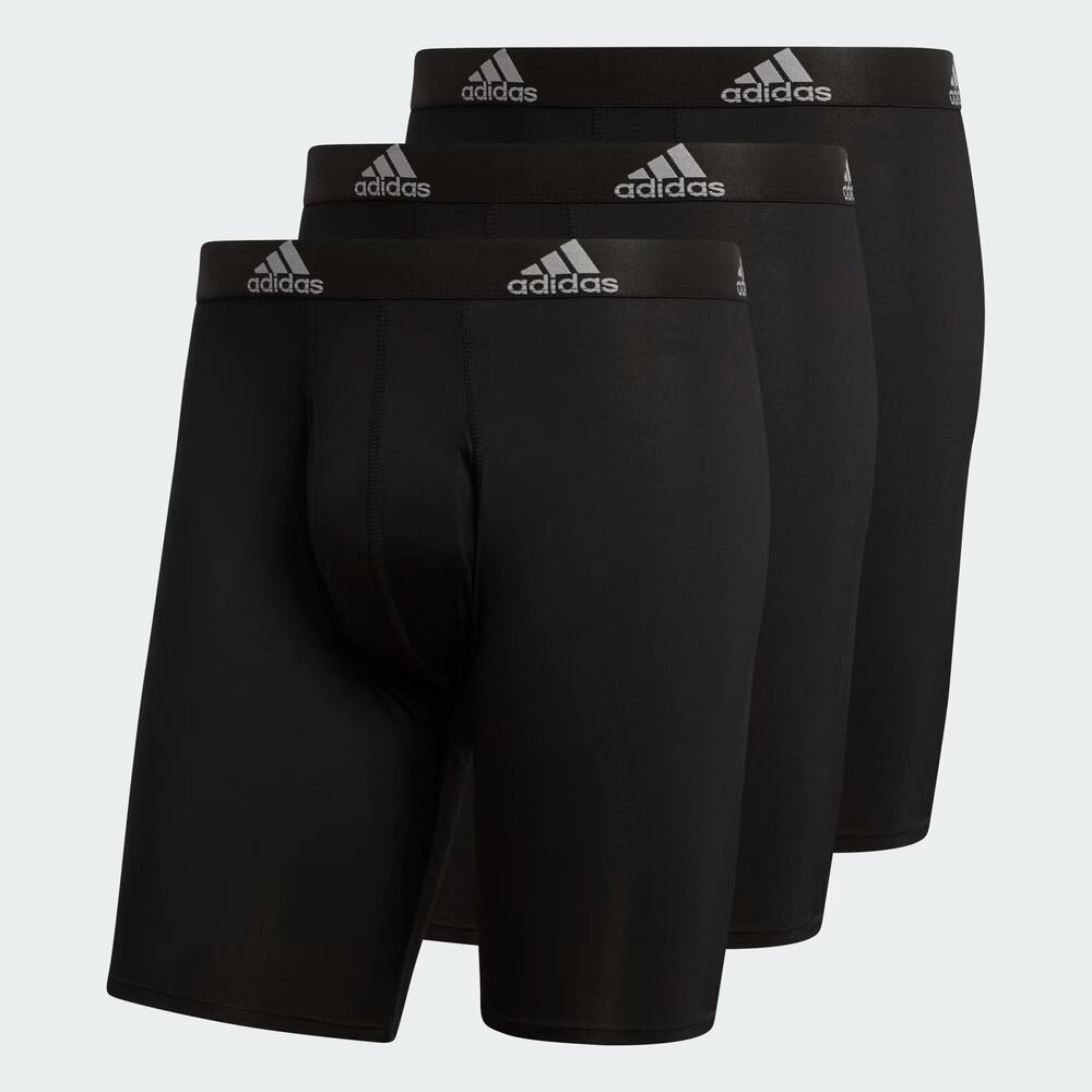 Adidas Mens Small 3-Pack Performance Athletic Comfort Fit Long Boxer Briefs C9-5